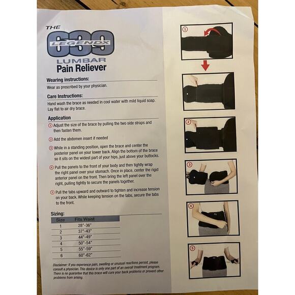 New LegendX 639 One Size LSO Lumbar Pain Reliever Back Support Brace Orthosis - Picture 8 of 10